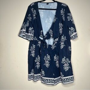 SHEIN NWOT  Tie Front Plus Size Romper